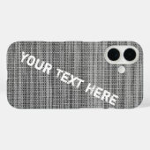 Faux gebreide grijze iPhone Case met aangepaste te (Achterkant (horizontaal))