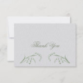 Faux gegraveerd Lily Valley Green formele bruiloft Bedankkaart (Voorkant)