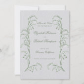 Faux gegraveerd Lily Valley Green formele bruiloft Save The Date (Voorkant)