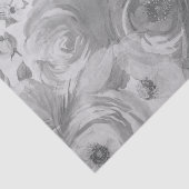 Faux-gekleurde Floral | Zwart-wit Tissuepapier (Detail)