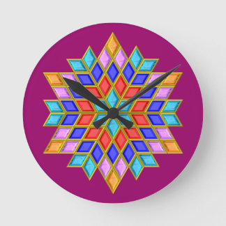 Faux Gemstone Star Quilt Ronde Klok