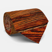 Faux geolied hout plank nekband stropdas (Opgerold)