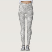 Faux Geometric Basket Weave Pattern - Silver/Grey Leggings (Voorkant)