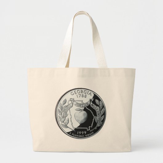 Faux Georgia State Quarter Grote Tote Bag (Voorkant)