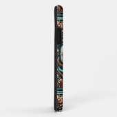 Faux Gereedgemaakte lederen Turquoise bruine cowbo Case-Mate iPhone Case (Achterkant/rechts)