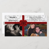 Faux Gift Bow, 2-Foto Kerstkaart (Voorkant / Achterkant)