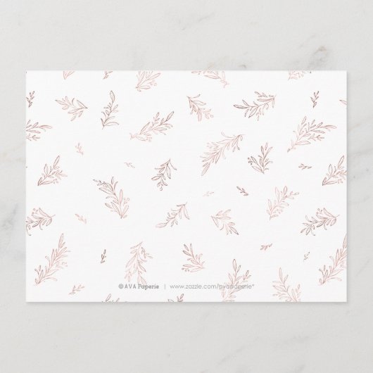 Faux Gilded Roos Gold Botanical accommodations Informatiekaartje (Achterkant)