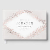 Faux gilded roos gold botanical elegant bruiloft gastenboek (Voorkant)