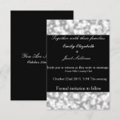 Faux Glamours Elegant Wedding Silver Lights Save The Date (Voorkant / Achterkant)