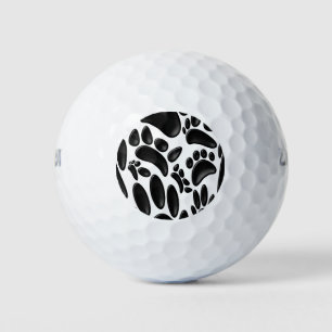 Faux Glanzend 3D Abstract Dog Pawprint Golfballen
