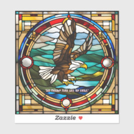 Faux Glas in lood Bald Eagle Sticker