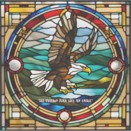 Faux Glas in lood Bald Eagle Sticker