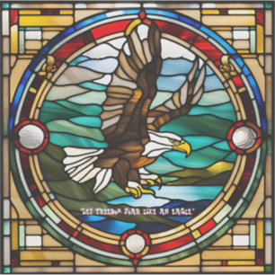 Faux Glas in lood Bald Eagle Sticker