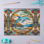 Faux Glas in lood Dolfijn voor Decoupage Craft Tis Tissuepapier (Craft)