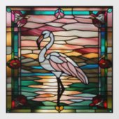 Faux Glas in lood Flamingo Raamsticker (Vel)