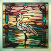 Faux Glas in lood Flamingo Raamsticker (Vel 3)