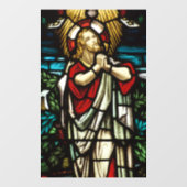 Faux-Glas in lood Jezus bidt in de wilde natuur Raamsticker (Vel)