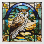 Faux Glas in lood Owl Raamsticker (Vel)