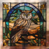 Faux Glas in lood Owl Raamsticker (Vel 2)