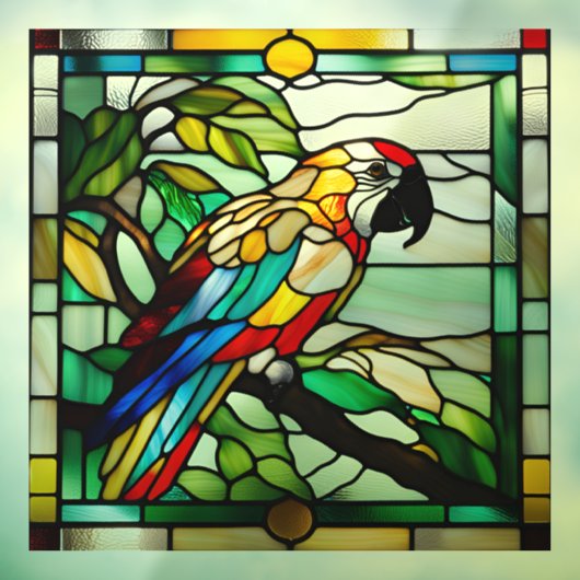 Faux Glas in lood Parrot Raamsticker (Vel 3)