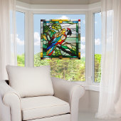 Faux Glas in lood Parrot Raamsticker