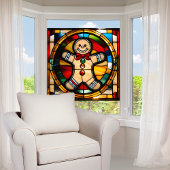 Faux glas-in-lood peperkoek man groot raamsticker