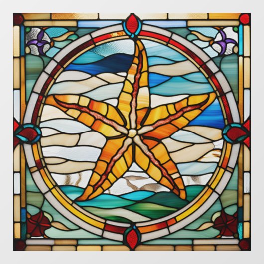 Faux Glas in lood Starfish Window Cling Raamsticker (Vel)