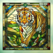 Faux Glas in lood Tiger Raamsticker (Vel 3)