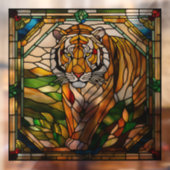 Faux Glas in lood Tiger Raamsticker (Vel 2)