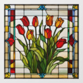 Faux Glas in lood Tulip Garden Raamsticker (Vel)