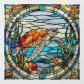 Faux glas-in-lood Zee Schildpad venster Raamsticker (Vel)