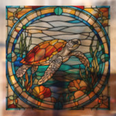 Faux glas-in-lood Zee Schildpad venster Raamsticker (Vel 2)