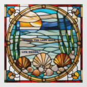 Faux glas-in-lood zeekanaal raamsticker (Vel)