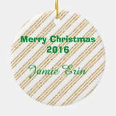 Faux Glitter Baby Foto Kerst Ornament (Achterkant)