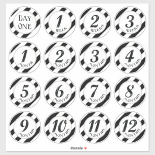 Faux Glitter Baby Milestone Stickers