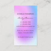 Faux Glitter Balloon Visitekaartje Planner (Achterkant)