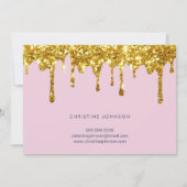 faux glitter bij en bloemen Visitekaartje Kaart (Achterkant)