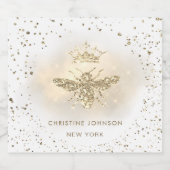 Faux glitter bij likeurfles etiket (Enkel label)