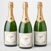 Faux glitter bij sparkling wijnetiket (Flessen)