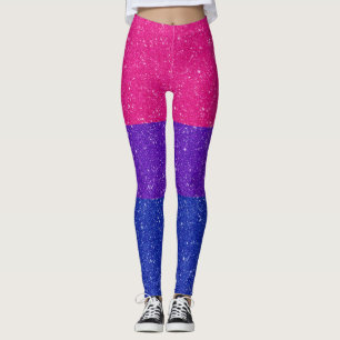 Faux Glitter Bisexual Pride Flag Achtergrond Leggings