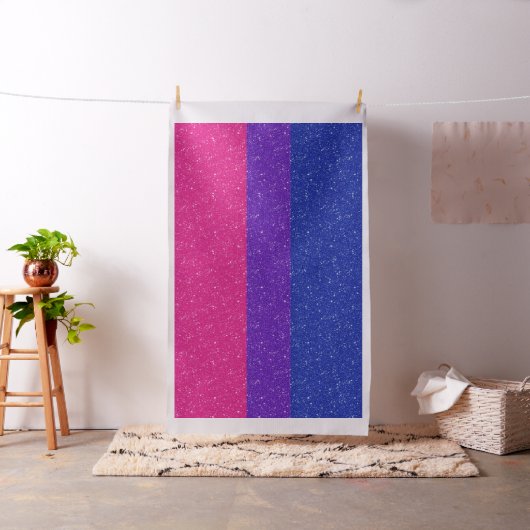 Faux Glitter Bisexual Pride Flag Achtergrond Stof (Voorbeeld)