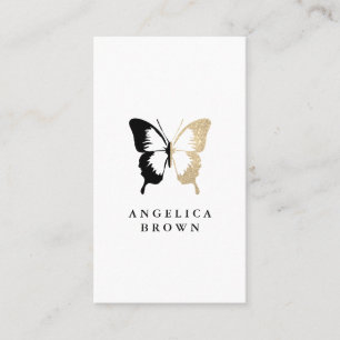 Faux Glitter & Black Butterfly Visitekaartje