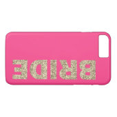 Faux Glitter Bride iPhone 7+ Hoesje in Roze (Achterkant (Horizontaal))