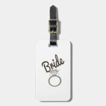Faux Glitter "Bruid" Typografie en Diamond Ring