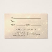 faux glitter butterfly logo gift visitekaartje (Achterkant)