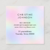 faux glitter butterfly logo vierkante visitekaartje (Achterkant)