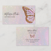 faux glitter butterfly logo visitekaartje (Voorkant / Achterkant)