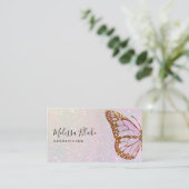 faux glitter butterfly logo visitekaartje (Staand voorkant)