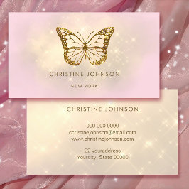 faux glitter butterfly logo visitekaartje