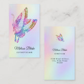 faux glitter butterfly visitekaartje (Voorkant / Achterkant)